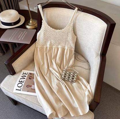 Crosa - Crochet Lace Spaghetti Strap Dress