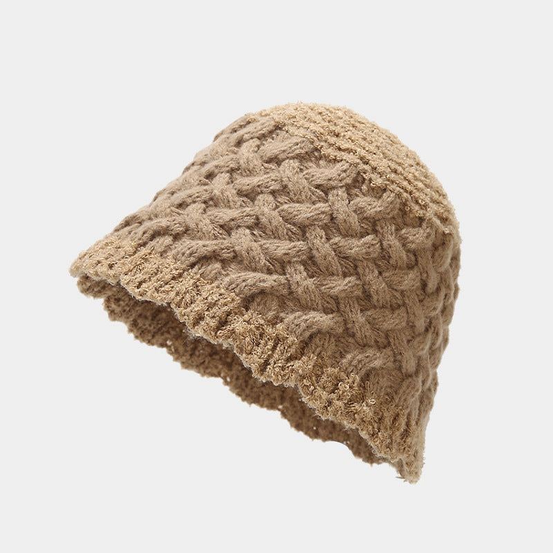 Vintage Twist Crochet Knit Bucket Hat