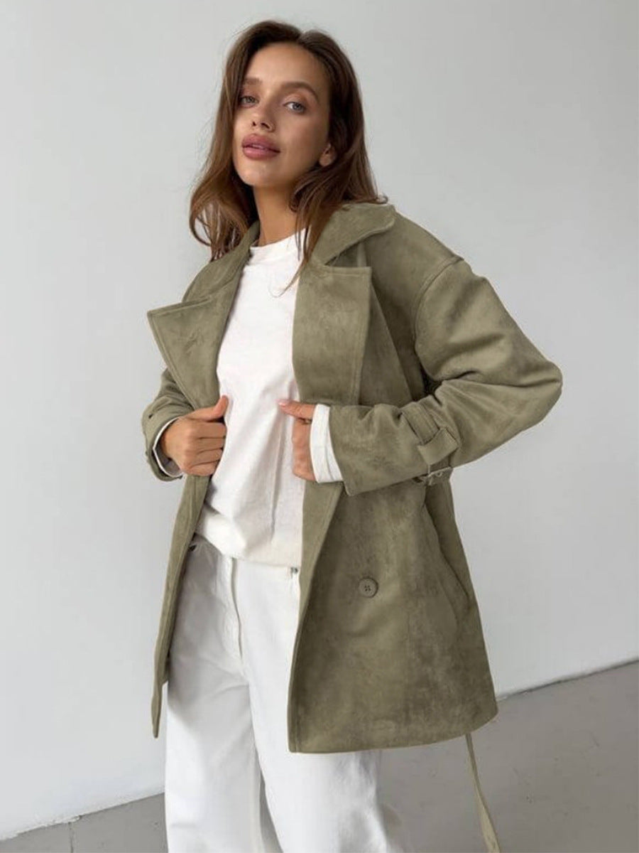 Retro Suede Jacket Stylish Casual Outerwear