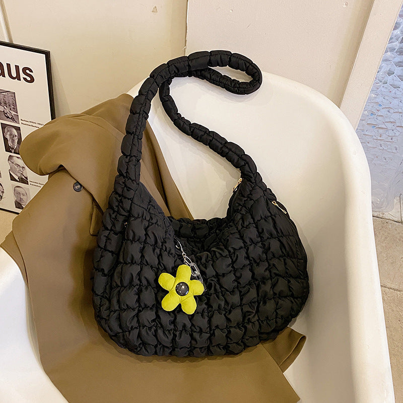 Solid Color Cloud Bag Puffer Shoulder Tote Bag