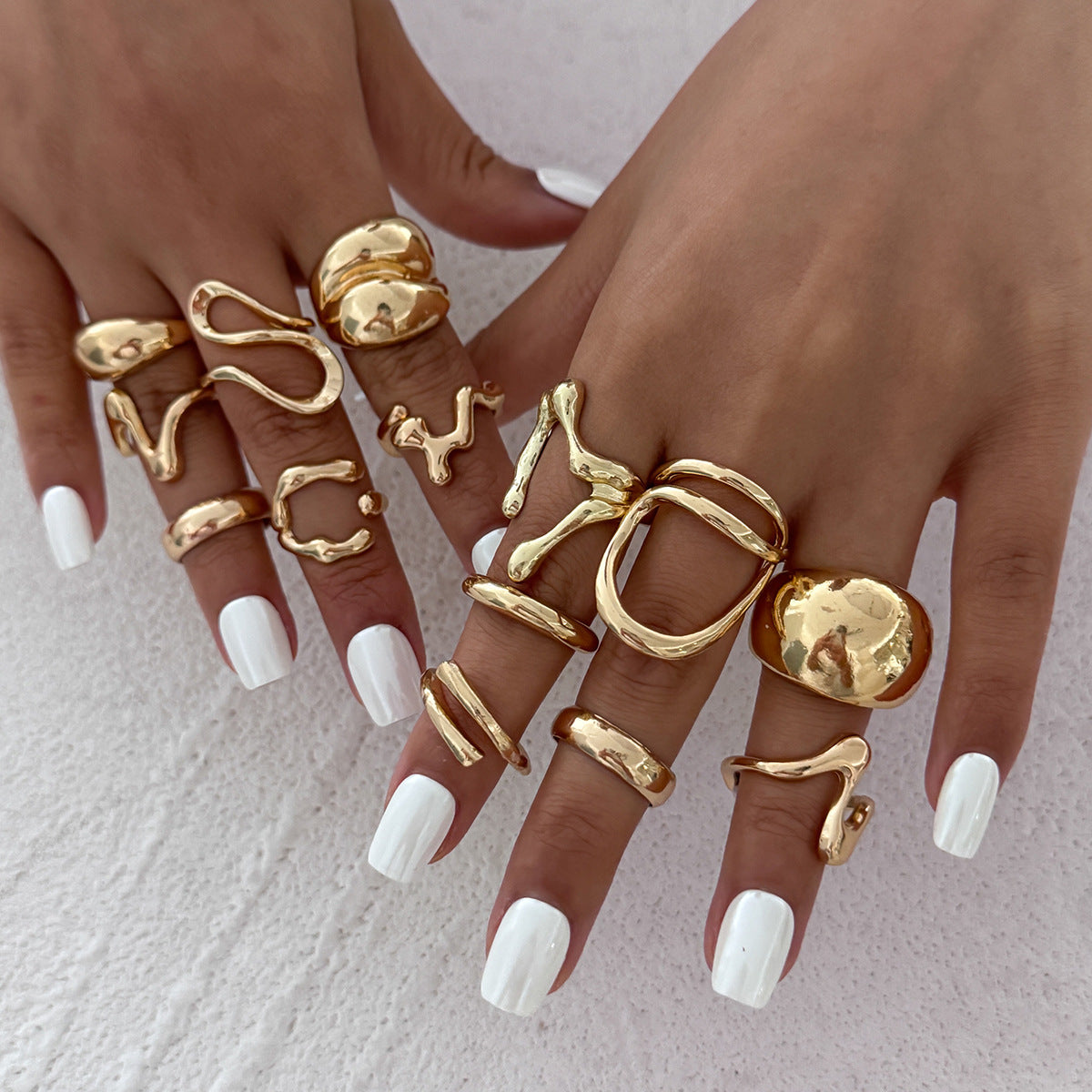 Geometry Design Liquid Metal Rings Trendy & Modern Jewelry