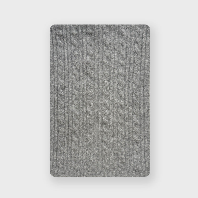 Knitted Braided Wool Blend Scarf for Women