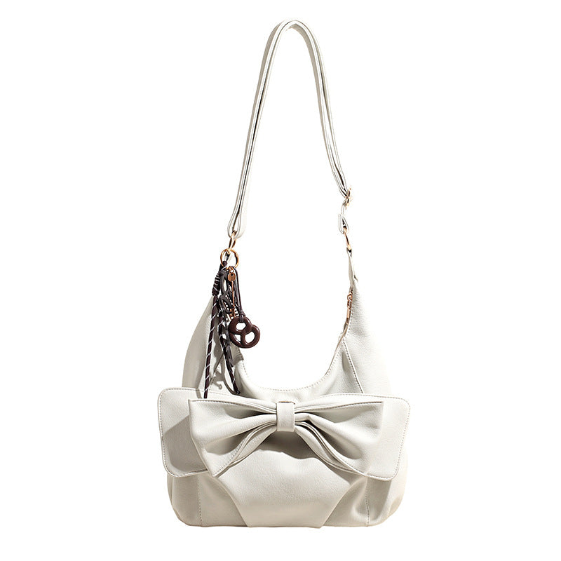 Fashionable Bow Decorated Shoulder Bag Stylish PU Crossbody Bag