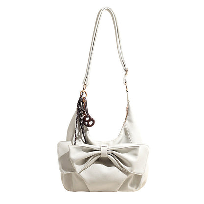 Fashionable Bow Decorated Shoulder Bag Stylish PU Crossbody Bag
