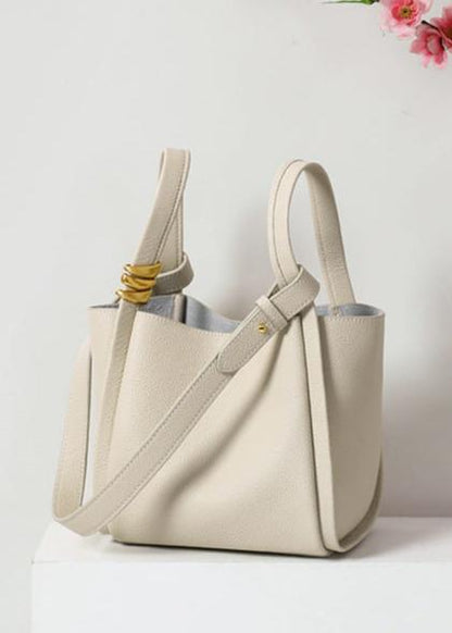 Bucket Tote Genuine Leather Elegant Contemporary Design