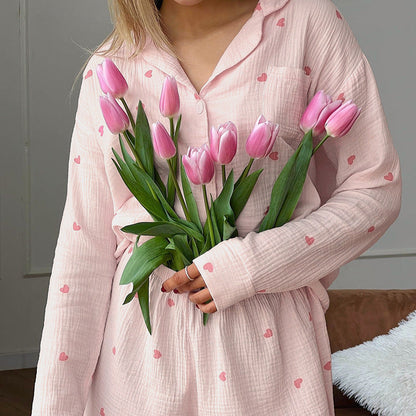 Love Print Casual Soft Homewear Sets