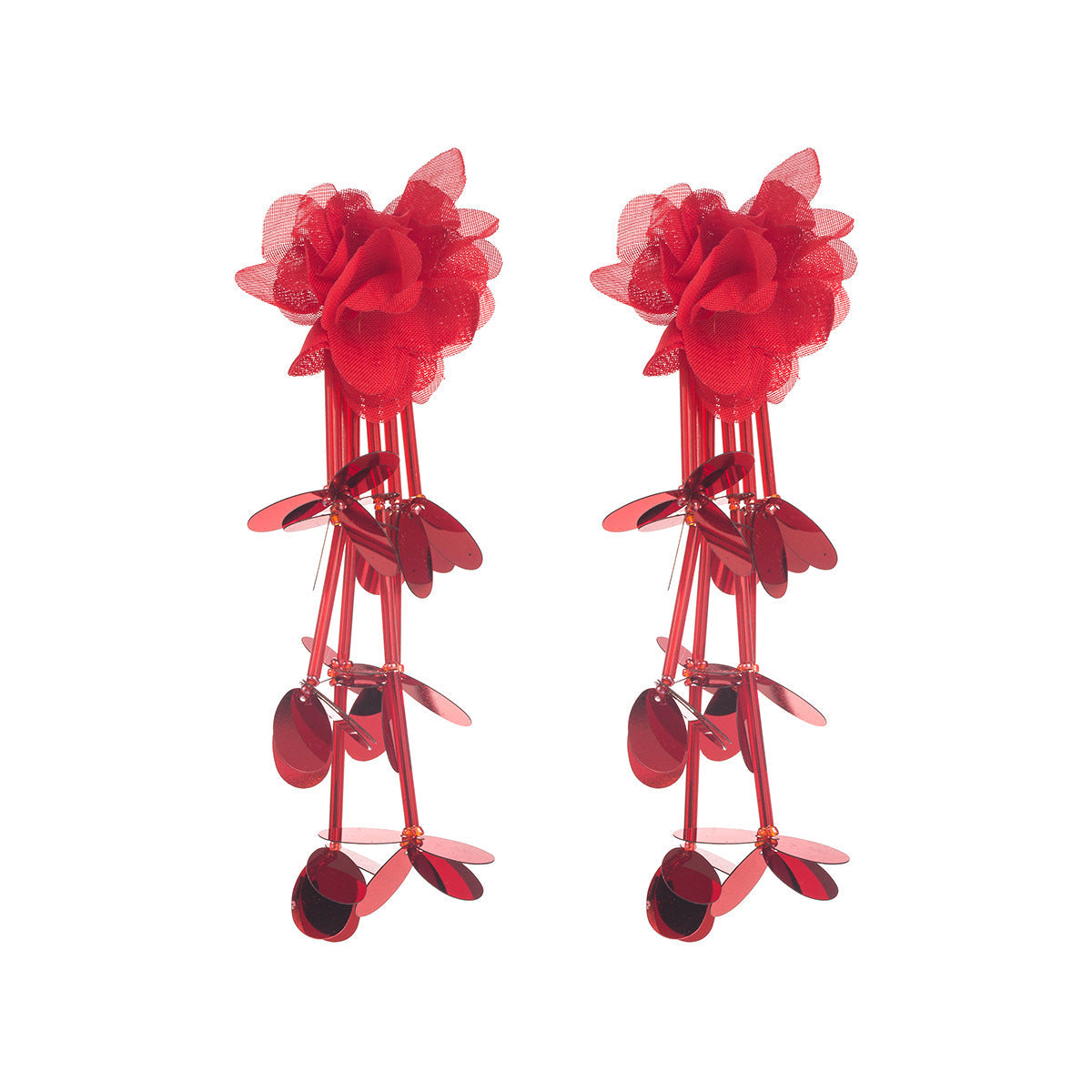 Trendy Floral Tassel Drop Earrings for Women