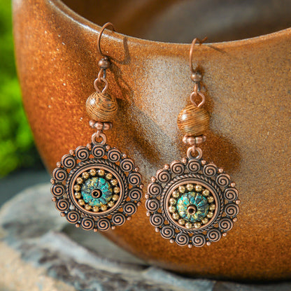Ethnic Style Alloy Water Drop Earrings for Women