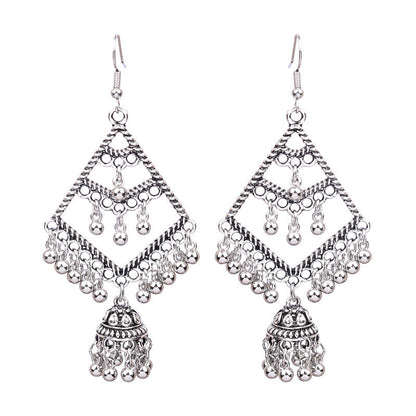 Fashionable Bohemian Long Earrings with Geometric Design