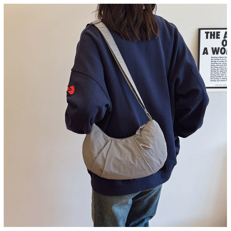 Minimalist Solid Color Dumpling Underarm Bag