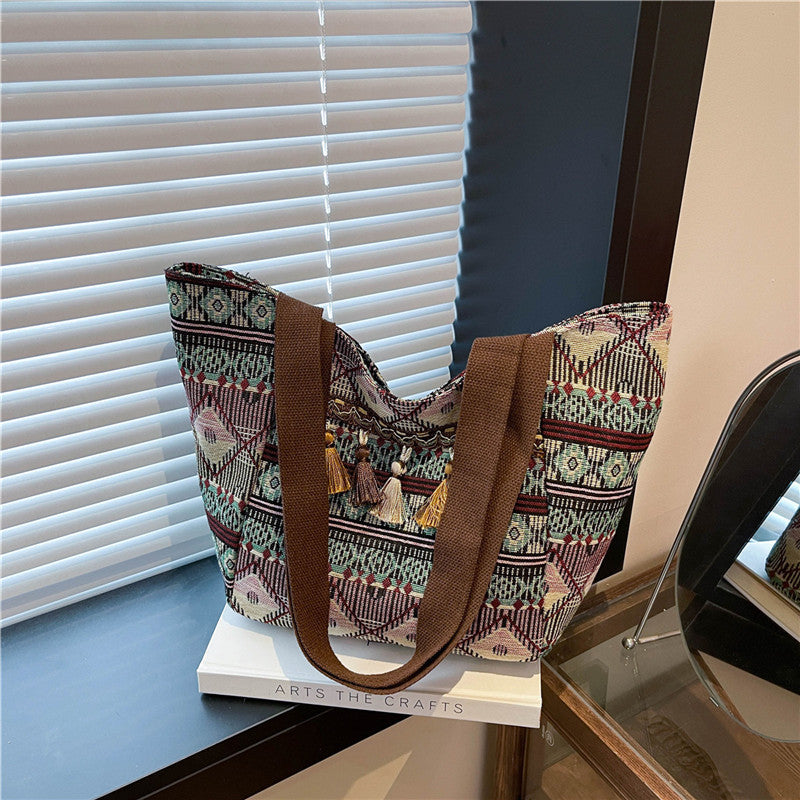 Colorful Canvas Tote Bag Stylish Shoulder Bag