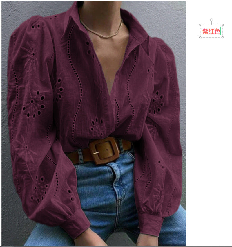 Fashionable Loose Fit Hollow Out Cardigan Top for Women