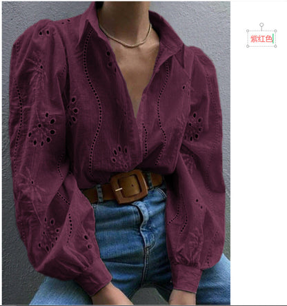 Fashionable Loose Fit Hollow Out Cardigan Top for Women