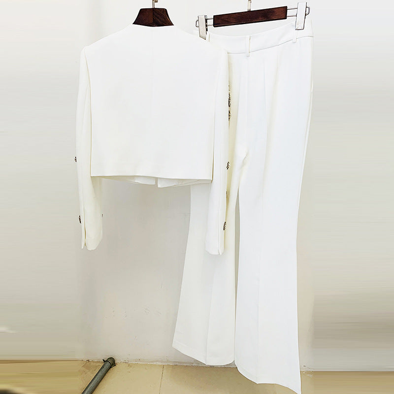 Short Jacket & Flared Pants Set