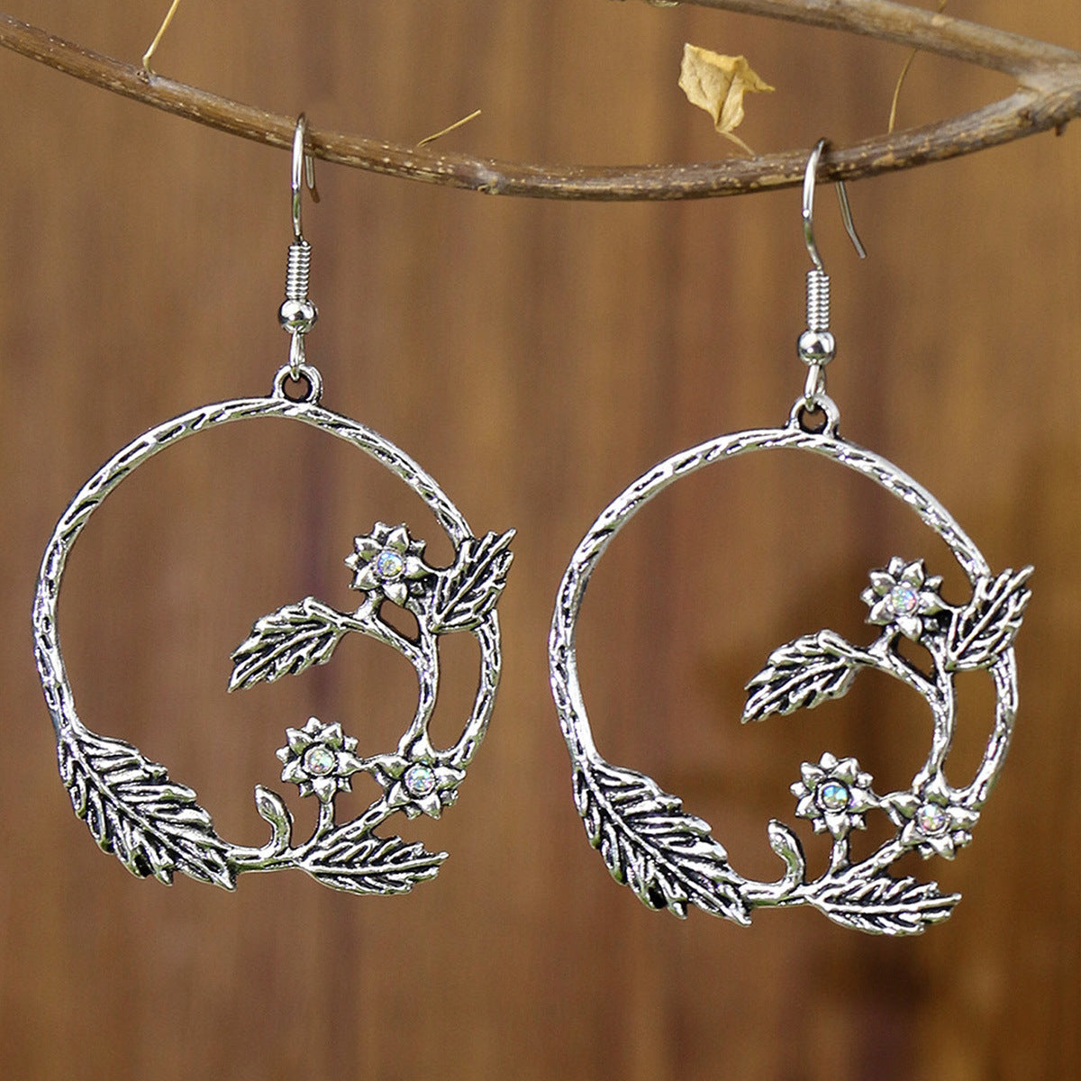 Bohemian Style Vintage Geometric Gemstone Earrings for Women