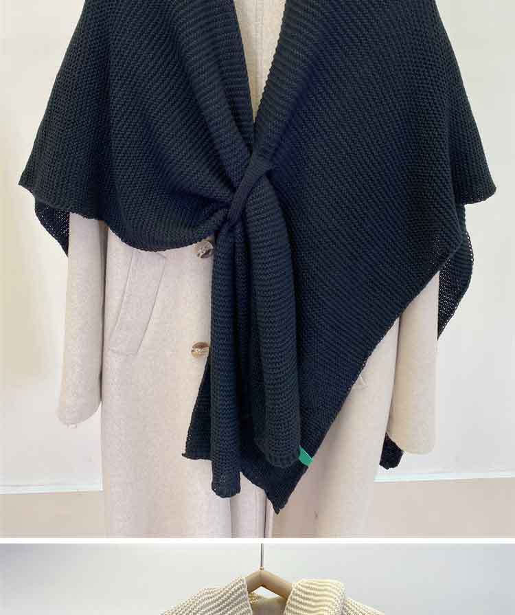 Winter Solid Color Soft Thick Cape Scarf