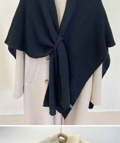 Winter Solid Color Soft Thick Cape Scarf