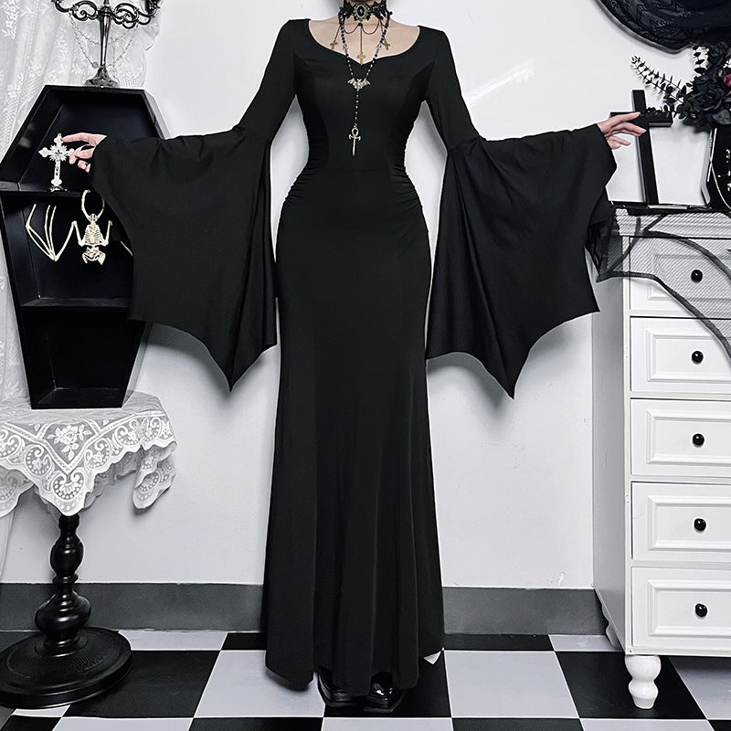 Chic Batwing Sleeve Mermaid Dress Elegant Polyester Summer Style