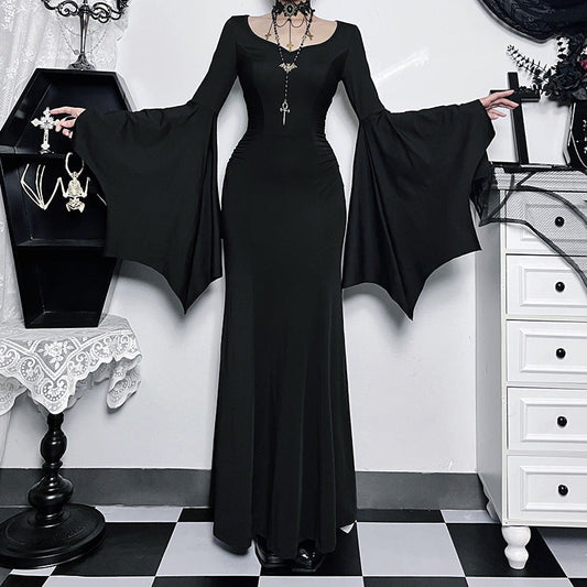 Chic Batwing Sleeve Mermaid Dress Elegant Polyester Summer Style