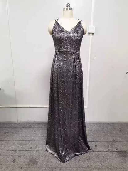 Elegant A-Line Evening Dress With Sequins