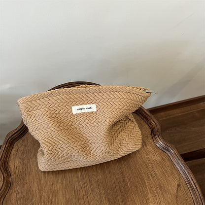 Solid Color Portable Makeup Bag