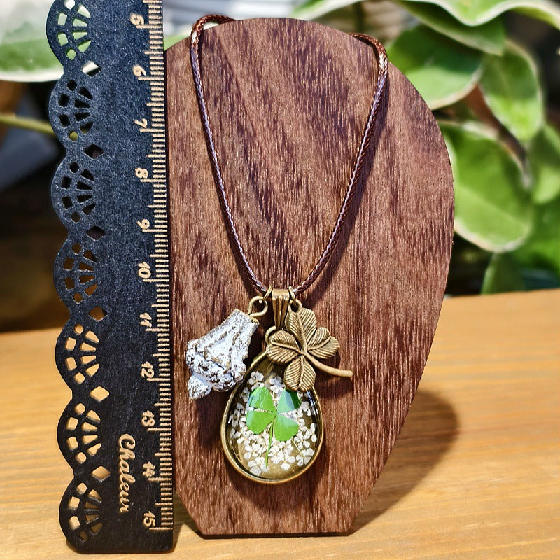Creative Four-Leaf Clover Necklace Handmade Jewelry for Women
