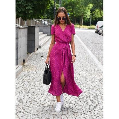 Women'S Summer New V-Neck Print Lace Dress