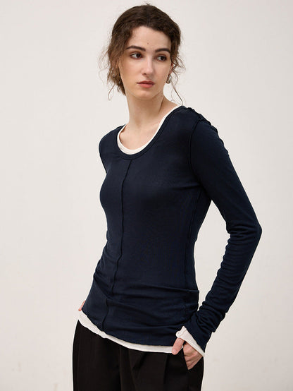 High-Quality Tencel Wool Women’s Long Sleeve Knit Top