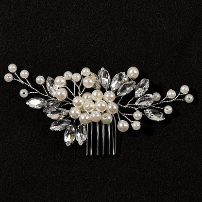 Bridal Hair Comb with Pearls and Rhinestones