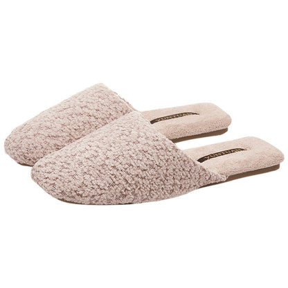Elegant Soft Solid Color Warm Indoor Slippers