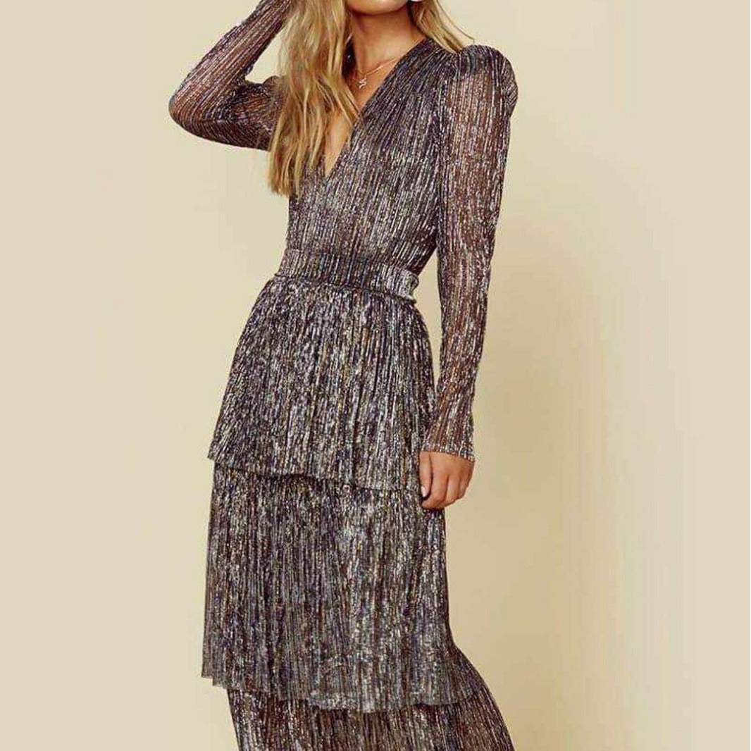 Elegant Black Floral Maxi Dress With High Waist