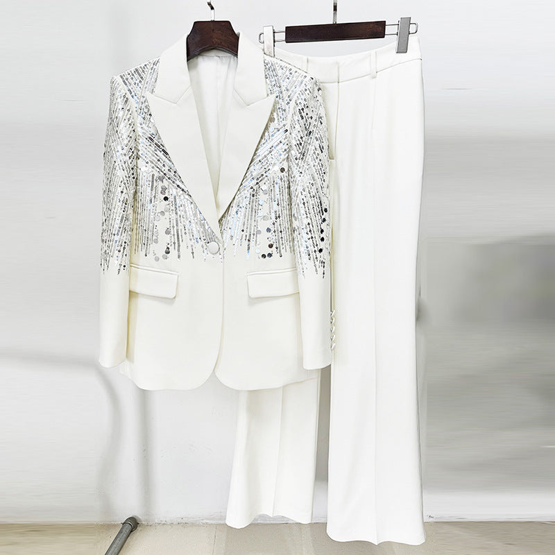 Sequin Embellished Suit Pants Set