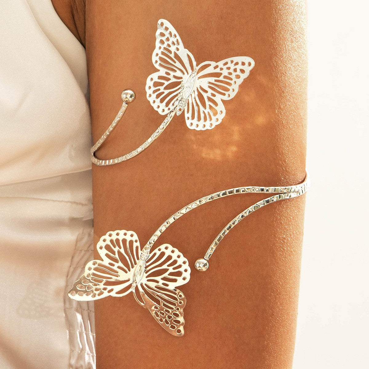Floral Open Arm Cuff Bracelet Geometric Punk Style Beach Party Jewelry
