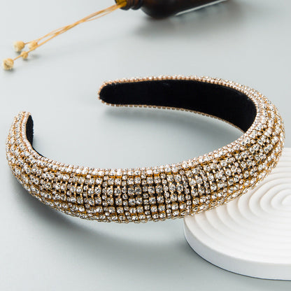Baroque Crystal Sponge Headband For Women