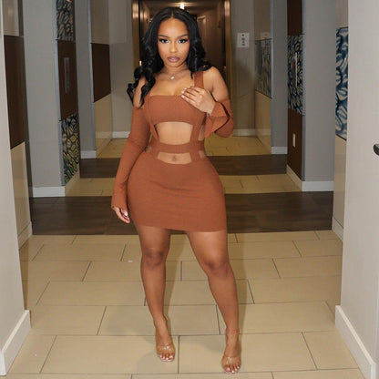 Sexy Hollow Backless Bodycon Mini Dress