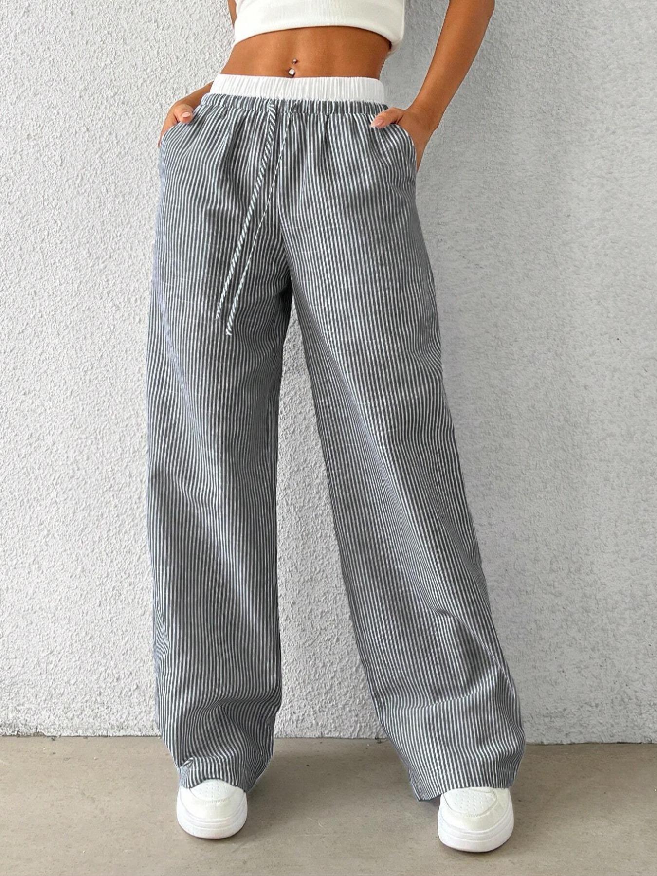Trendy Striped Loose Wide-Leg Pants