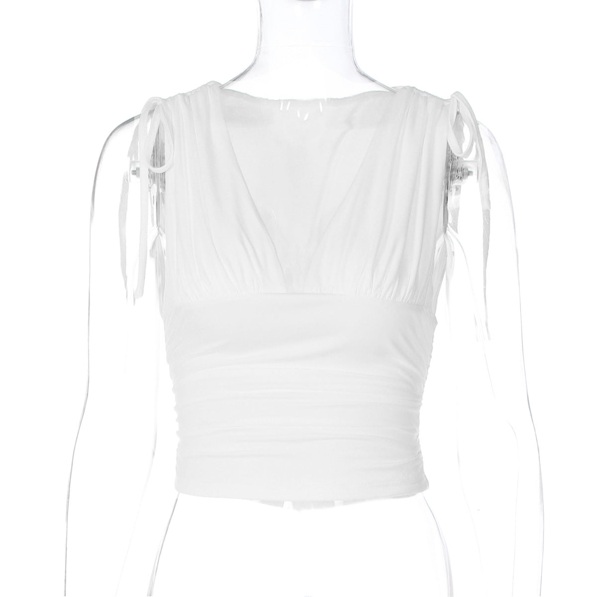 Sexy Deep V Neck Wrap Top Casual Slim Fit