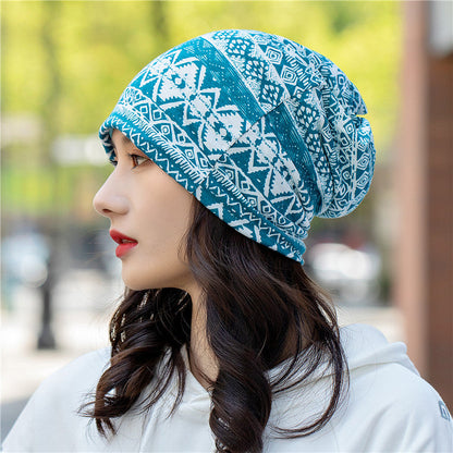 Pullover Hat Ethnic Style Bag Head Hat Pile Hat Dual-Purpose Bib