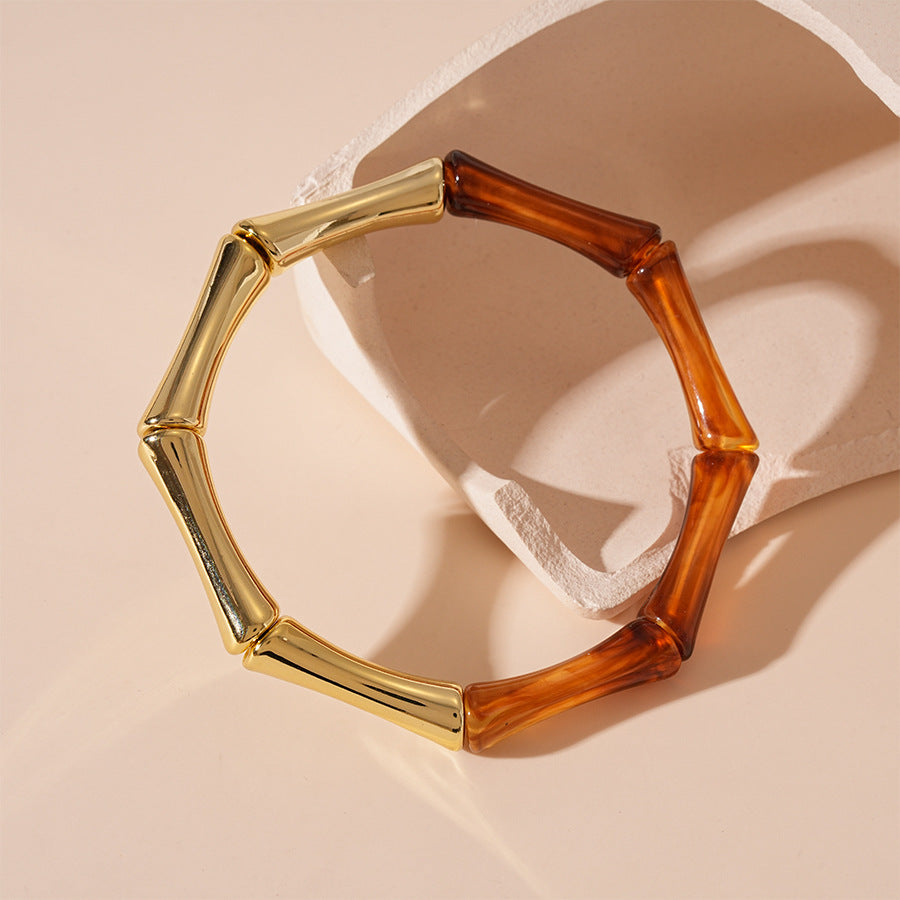 Simple Metal Acylic Splicing Thin Bracelets