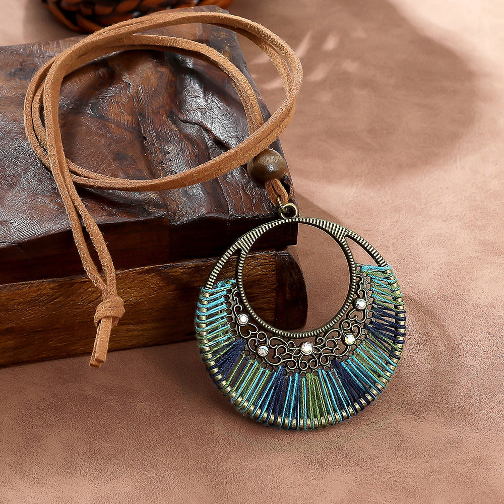 Trendy Ethnic-Inspired Butterfly Flower Necklace With Tassels