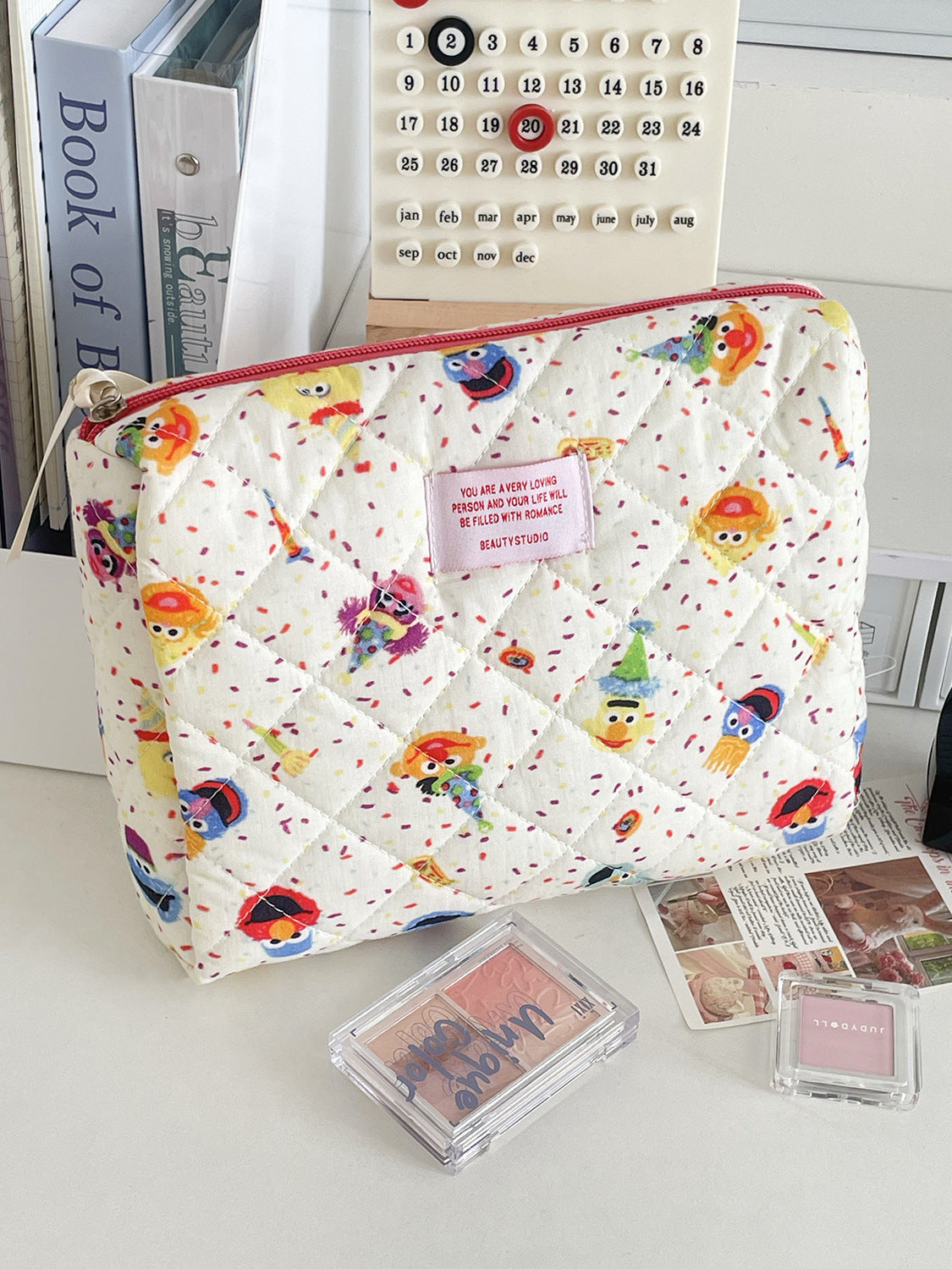 Sesame Street Cartoon Makeup Bag Cute Portable Storage Pouch