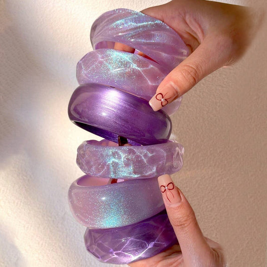 Purple Round Simple Layered Bracelets