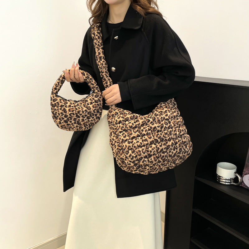 Cloud Bag with Ruffle Design Nylon Soft Lightweight Shoulder Tote