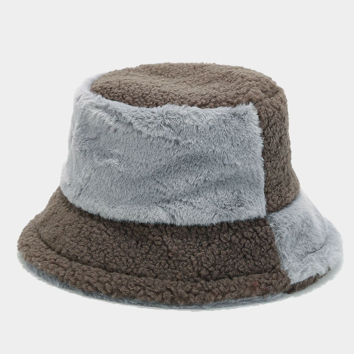 Trendy Color Block Thermal Wool Bucket Hat