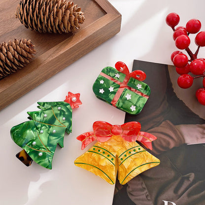 Cute Jingle Bell Christmas Tree Hair Clip