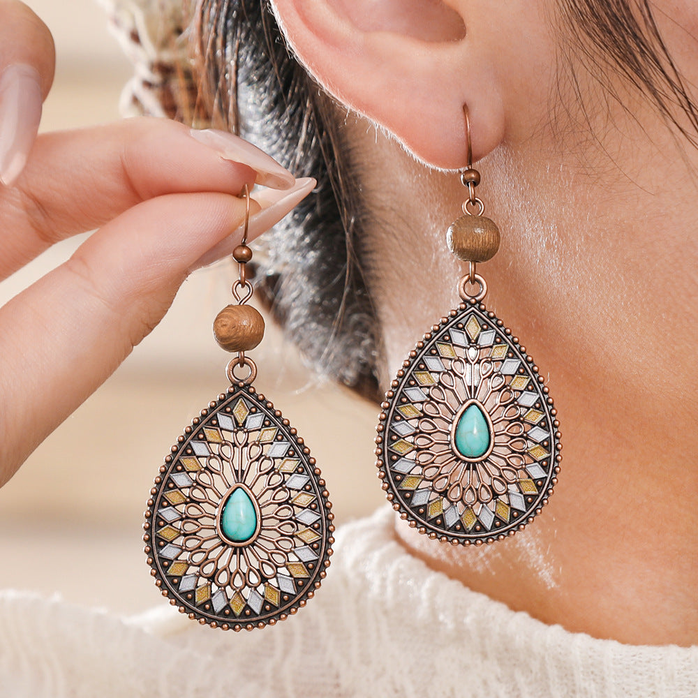 Trendy Bohemian Tassel Earrings Set in Brown