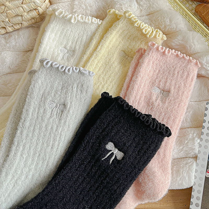 Winter Thermal Thick Plush Crew Frilly Socks