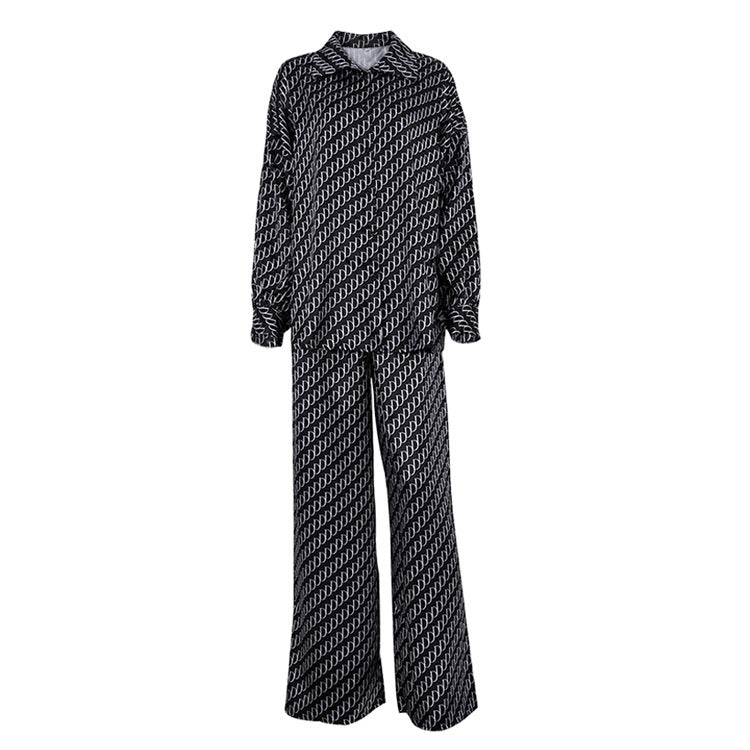 Premium Satin Print Shirt And Pants Set For Women