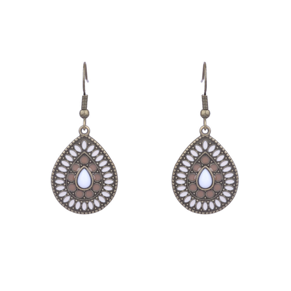 Ethnic Style Tassel Water Drop Alloy Earrings Set