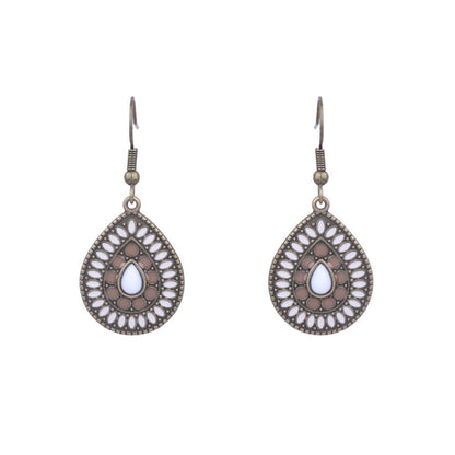 Ethnic Style Tassel Water Drop Alloy Earrings Set